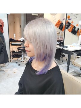 フェイブ(Fave) ハイトーンカラー・ホワイトシルバー×パープルエンドカラー
