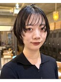 ストレートボブヘアぷつっとボブぷつっとカットパーマ落とし