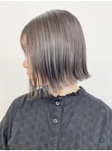 【松戸　松田】赤み消しオリーブグレージュ　切りっぱなしボブ　