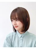 大人ボブ/20代30代40代/グレーベージュ前髪ありマチルダボブ
