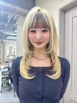 サンドレオ 新宿店(sand Leo)&nbsp;ミディアムレイヤーカット/髪質改善/韓国/前髪/新宿/ブリーチ