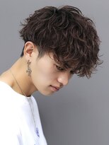 エイド 本店(aid) 無造作パーマ前下がりスペインカール刈り上げツーブロック