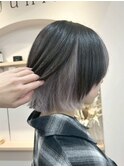 インナーカラーグレージュレイヤーショートブリーチダブルカラー