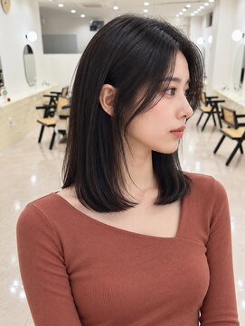 モト 船橋(moto) 韓国アイドル艶髪ミディアムストレート髪質改善黒髪顔周り船橋