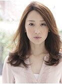 大人上品ワンカールロング×小顔ひし形シルエット