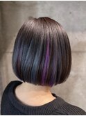 ショートボブ/ユニコーンカラー/ダークグレー/バイカラー/吉祥寺