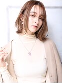大人可愛い20代30代40代小顔ペールベージュ カールA3