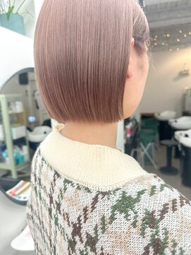 ヒビヲ(HIBIO) ダブルカラーベージュカラーハイトーンカラーケアブリーチボブ