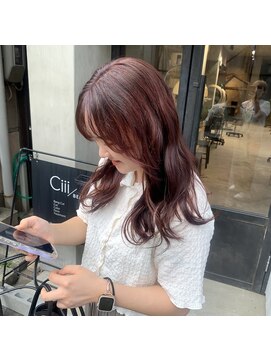 シー(Ciii) stylist イケダ>> ブリーチなしでできる！ピンクレッド
