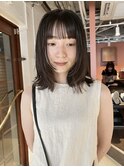 【中澤彩乃】顔まわりレイヤー前髪ぱっつん韓国風ミディアム