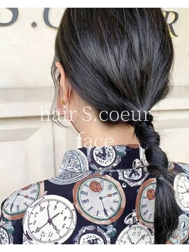 ヘアーエスクールフェイス(hair S. COEUR face) ヘアアレンジ/アッシュブラック/３０代
