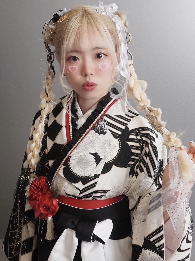 卒業式袴の着付けヘアセット☆ポニーテールリング着物ヘアメイク