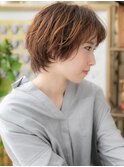 ★シースルーバングウェットヘアフェザーショート20代30代★1