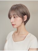 蕨 ボブ白髪ぼかしハイライトショートボブカット30代40代