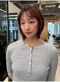 ミディアムヘアレイヤーカット前髪カット髪質改善トリートメント