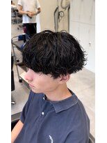 オーシャントーキョー 仙台(OCEAN TOKYO)&nbsp;シャドウパーマショートマッシュツーブロック韓国スパイラル黒髪