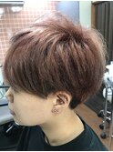 20代30代人気透明感ラベンダーピンクベージュレイヤーショート
