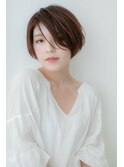 □大人かわいい前下がり前髪なしショート107-8戸頭20代30代40代
