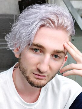 オーシャントーキョー ホワイト 原宿(OCEAN TOKYO WHITE) メンズ刈り上げかき上げダブルカラーホワイトショート