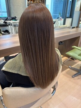 ヘアサロン アウラ(hair salon aura) オリーブベージュ透明感カラー酸性ストレート髪質改善