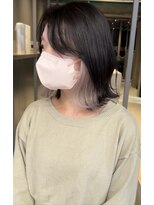 ビビッド(vivid)&nbsp;白髪ぼかしバレイヤージュ肩上ボブ