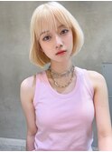 【kate大宮】ホワイトベージュ×ゆるふわボブ