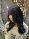 紫ルーツカラーとザクザクレイヤーが可愛い