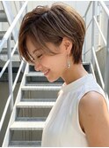 くびれショート/ショートボブ/ひし形/小顔ショート/前髪なし