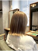 10代20代大人かわいいダブルカラーブリーチミルクティーカラー