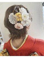インス(ensue)&nbsp;ensue京都 耳かけショート 成人式ヘアセット アレンジ 中島