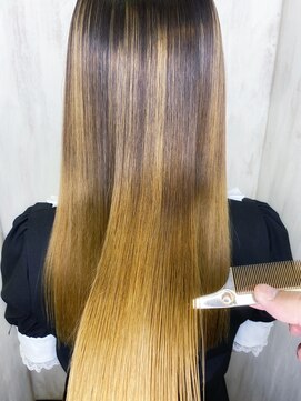 アンフィシュピトロワ(AnFye spi tlow) ブリーチ毛をジュエリーシステム×縮毛矯正で艶髪ストレートヘア