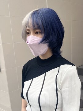 アソビ 表参道(ASOBI) ツートーン　ハイトーン　ホワイト　ブルー