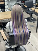 ヘアスタジオワン 藤沢店(HAIR STUDIO ONE)&nbsp;アッシュベージュ原色メッシュ