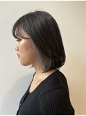 インナーカラー×ブルーグレー×ブラック×ボブ10代20代30代40代