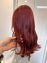 ヘアークリアー せんげん台&nbsp;外はね無造作セミロング ピンクカラー チェリーピンク