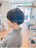 大人可愛い20代30代40代前下がりショートボブ丸みショート☆