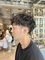 オーガニック リブ 川越(organic+live)&nbsp;スパイラルパーマツイストパーマアップバング短髪メッシュ