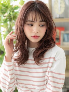 カバーヘア ブリス 大宮西口(COVER HAIR bliss) ミルクティーピンク韓国風小顔レイヤーロングc5大宮20代30代40代