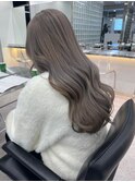 ブリーチなしダブルカラーピンクベージュミディアムボブ20代30代