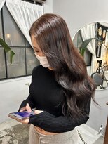 チャプター 問屋町(chapter)&nbsp;ブリーチなしミルクティーブラウン顔周りレイヤーカット韓国ヘア