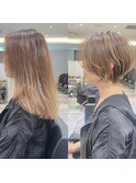 ショートボブ髪型40代50代60代前髪あり前髪なし【橋本】