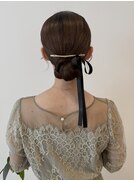 結婚式参列・お呼ばれヘア タイトシニヨンヘアセット
