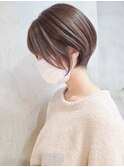 調布ショートボブヘアショートカットインナーカラー丸みショート