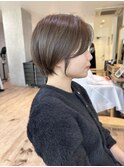 Say.ショートボブホワイトグレージュミニウルフ細めハイライト