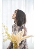 ロブヘア×グレージュ