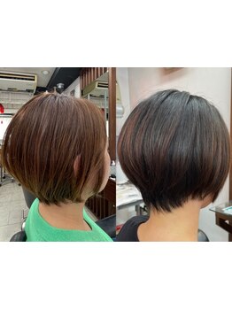 スタイルの持ちも良く、家でのセットも簡単に◇360度シルエット綺麗なショートスタイルに仕上げます♪