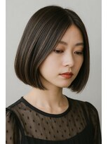 ヘアーディープ(hair deep)&nbsp;ワンレンボブ×グレージュハイライト