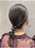 【ローポニーテール】結婚式/銀座/ヘアセット/カチモリ/アレンジ