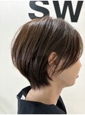 丸みショートボブ × ハンサムショート