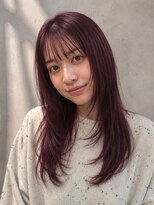 シアバイルーシー(SIA by LUCEY)&nbsp;暖色カラーブリーチなしピンクカラー赤髪ボルドーカラーレッド